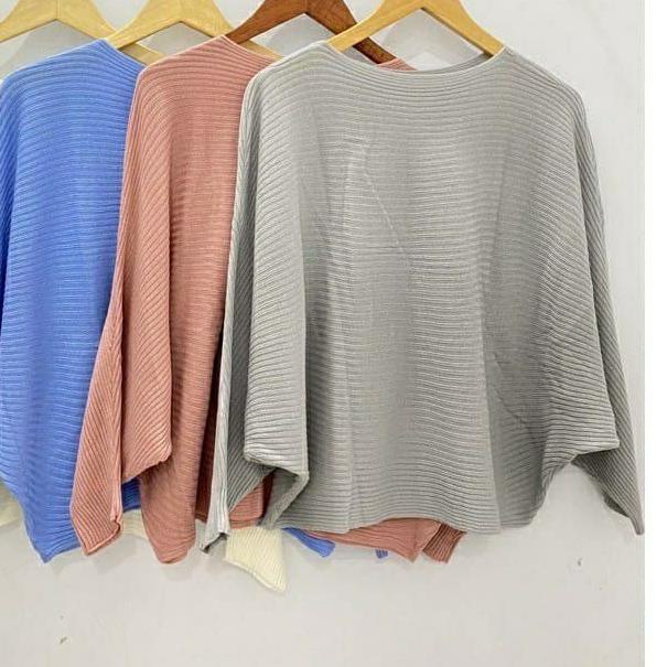 ✶ BLOUSE BAJU RAJUT BATWING | ATASAN WANITA MODEL KELELAWAR | ➣