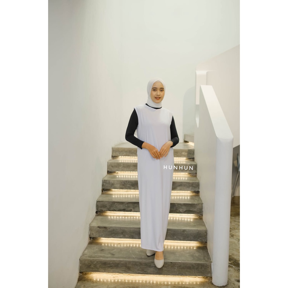 Span Inner Dress Inner Span INNER DRESS [SLEEVELESS] Bisa Buat Bumil |  SINGLET DALEMAN GAMIS MUSLIM ￼Inner Gamis / Daleman Gamis Hitam Polos Bahan Jersey