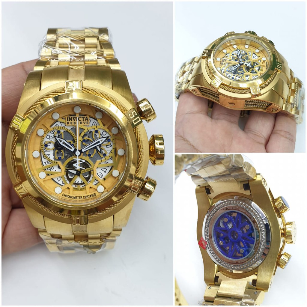 JAM TANGAN PRIA INVICTA RESERVE FULL GOLD PREMIUM