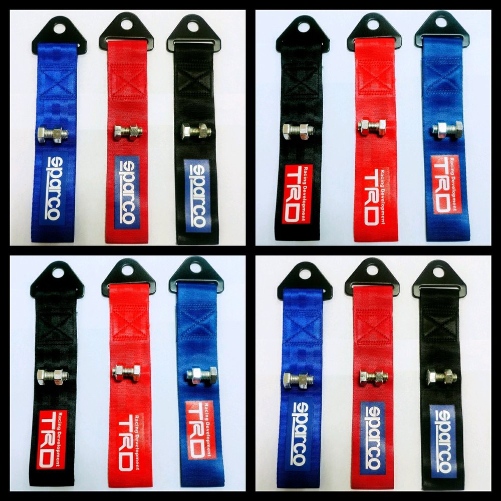 towing strap tali kain derek mobil / motor universal merah biru hitam mugen trd momo