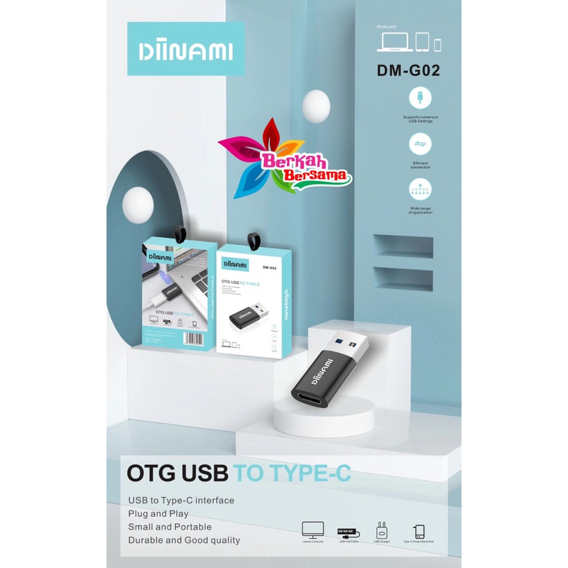 DM-G02 DIINAMI sambungan tipe c ke usb OTG USB Type C Female to USB A Male Adapter Converter Connector BB7108