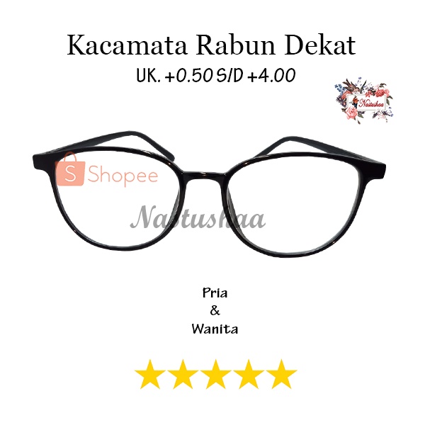 Kacamata Baca Bingkai Oval Lensa Plus +0.50 s/d +4.00 Pria/Wanita Kaca Mata Rabun Dekat Unisex NOCASE