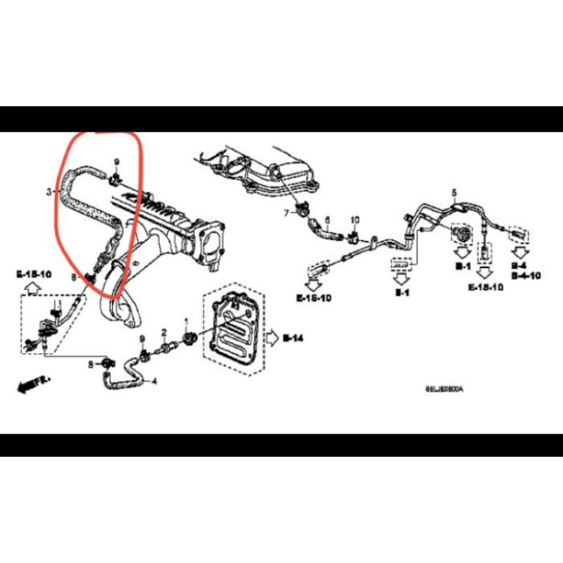 Tube Comp Selang PCV Honda Jazz GD3, City GD8 Vtec Idsi 2003-2008