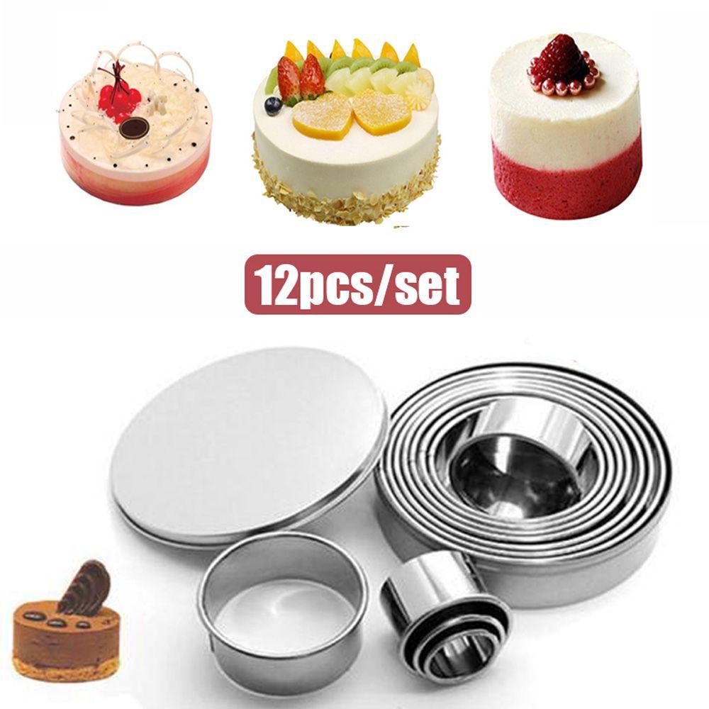 [Elegan] Cetakan Kue Bentuk Bulat Lingkaran Bakeware Stainless Steel Coklat Stensil Metal Baking Tools