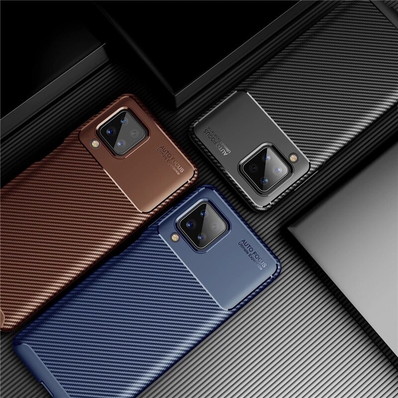 Case Samsung Galaxy M12 Softcase Classic Shockproof Carbon Original