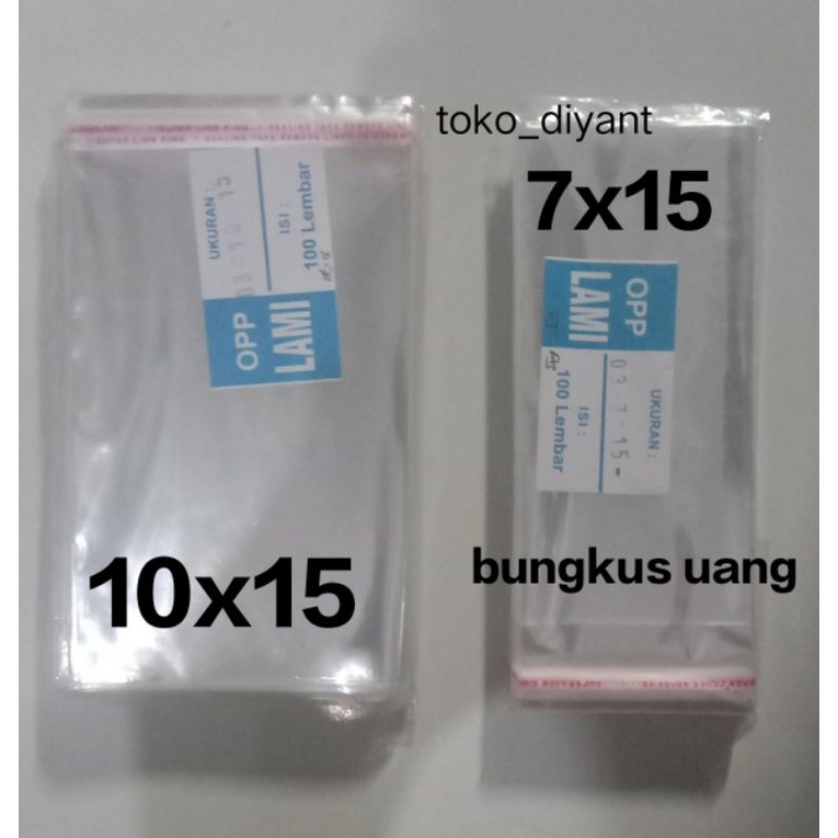 Plastik OPP 6X15 - 7x15 - 8X13 8x15 9X14 9X15 10x15 11x15 12x15 13x15 14x15  isi 100 lembar plastik rekat plastik souvenir tebal 03 makanan souvenir ada lem rekatan plastik bening foodgrade