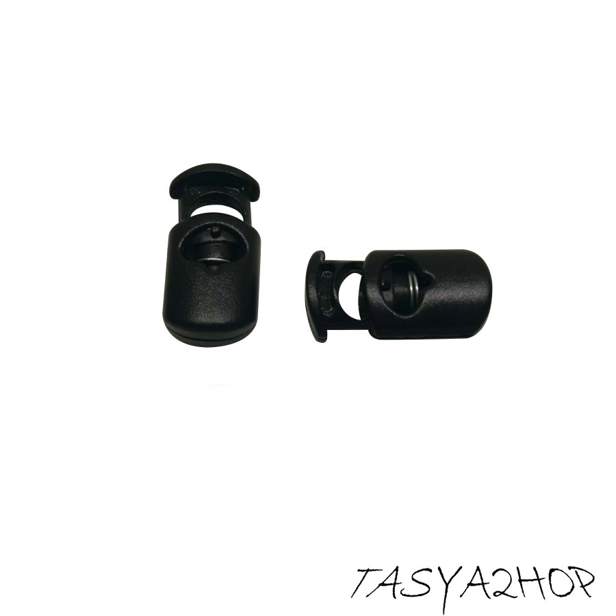 Stopper Gepeng Hitam / STOPPER SILINDER PLASTIK BUCKLE / Stopper Botol Gepeng