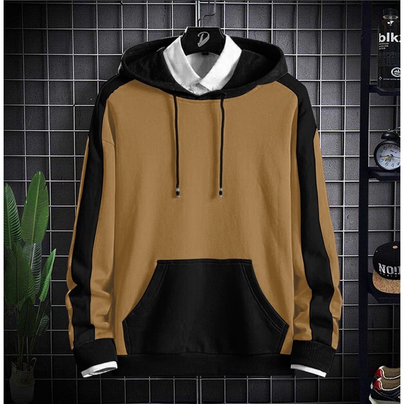 Hoodie Polos Kombinasi / Hoodie Terbaru / Hoodie Dewasa / Hoodie Pria | Yu Yaka