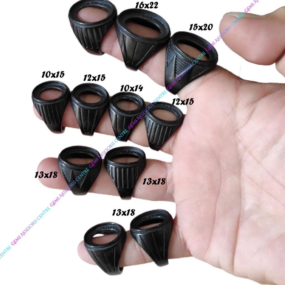 Best Seller BLACK RING EMBAN BATU AKIK MODEL TANAM