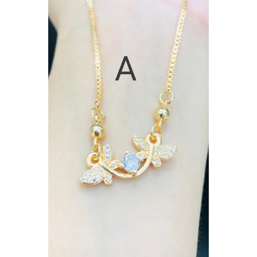 Ramk05. Kalung xuping wanita lapis emas dgn mata zircon ukuran 45 cm koye