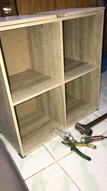 Rak Lemari Buku Pajangan Tv Serbaguna 4 Kotak Minimalis Kayu Dapur
