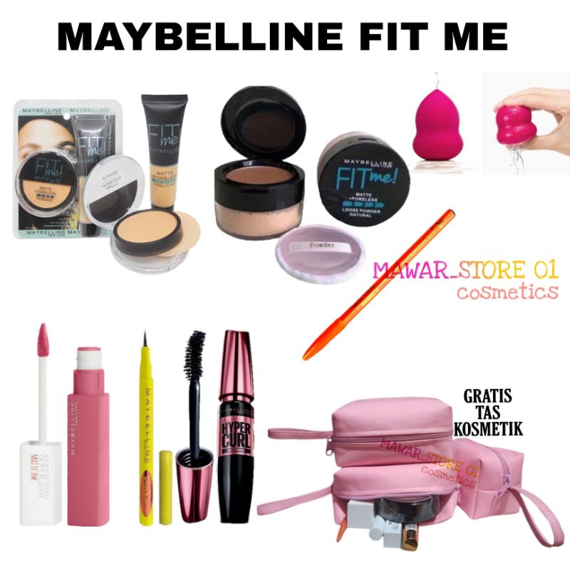 Maybelline Fit Me Paket Kosmetik Lengkap 8 in 1 murah