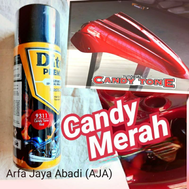 Pilok Pilox Diton Premium Candy Tone Red 9311 Merah Transparan Cat Semprot Motor