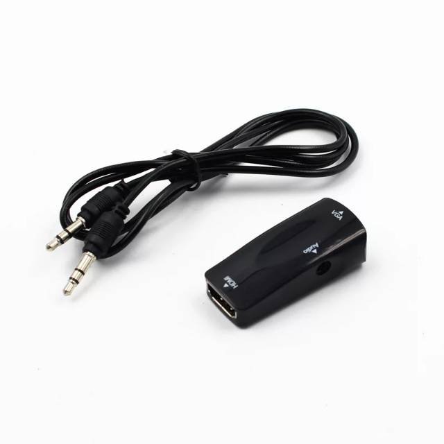 KONEKTOR HDMI FEMALE TO VGA FEMALE + AUDIO DONGLE