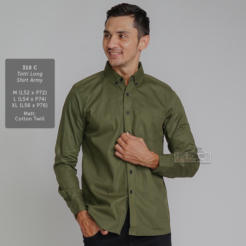 HSRM - Kemeja Cowok Lengan Panjang Kemeja Formal Kemeja Polos Slimfit Premium KEGA TOTTI SHIRT 292 310