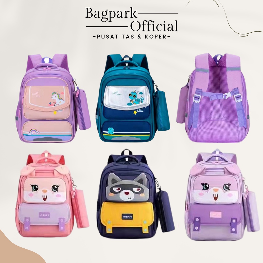 Tas Anak Import Tas Anak Cewek Tas Anak Cowok Tas Anak Sekolah SD Gambar Unicorn Kelinci Free Kotak Pensil