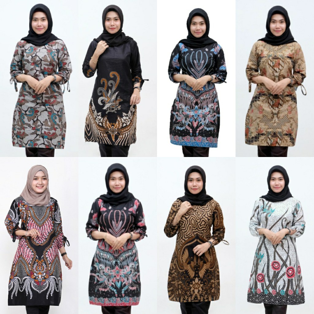 TUNIC BATIK  MOTIF  TREND SERAGAM  BATIK  BAJU  BATIK  WANITA 