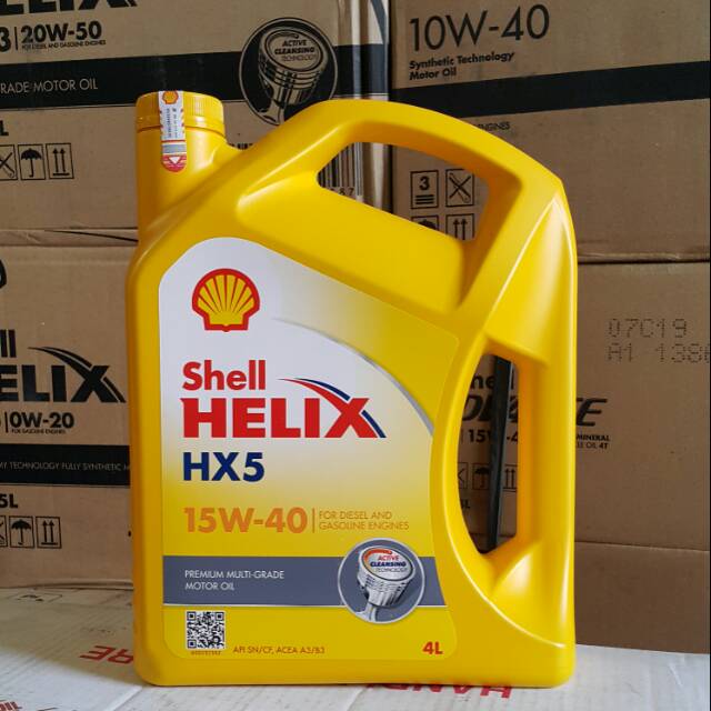 OLI MESIN MOBIL BENSIN SHELL HELIX HX5 15W-40 4 LITER