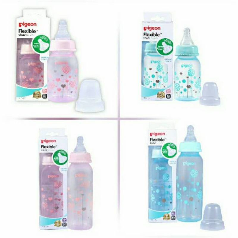 Pigeon Botol Susu PP Clear Flexible 120ml &amp; 240ml / Pigeon Flexible Bottle