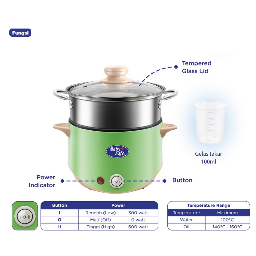 Babysafe Multi Cooker 1L LB011