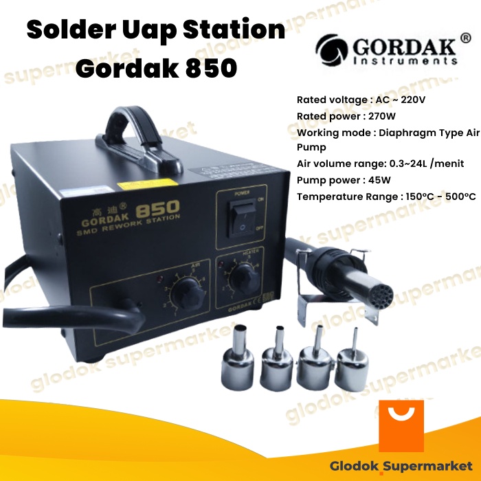 Mesin Solder Uap Station Gordak 850 Heat Air Gun Soldering SMD