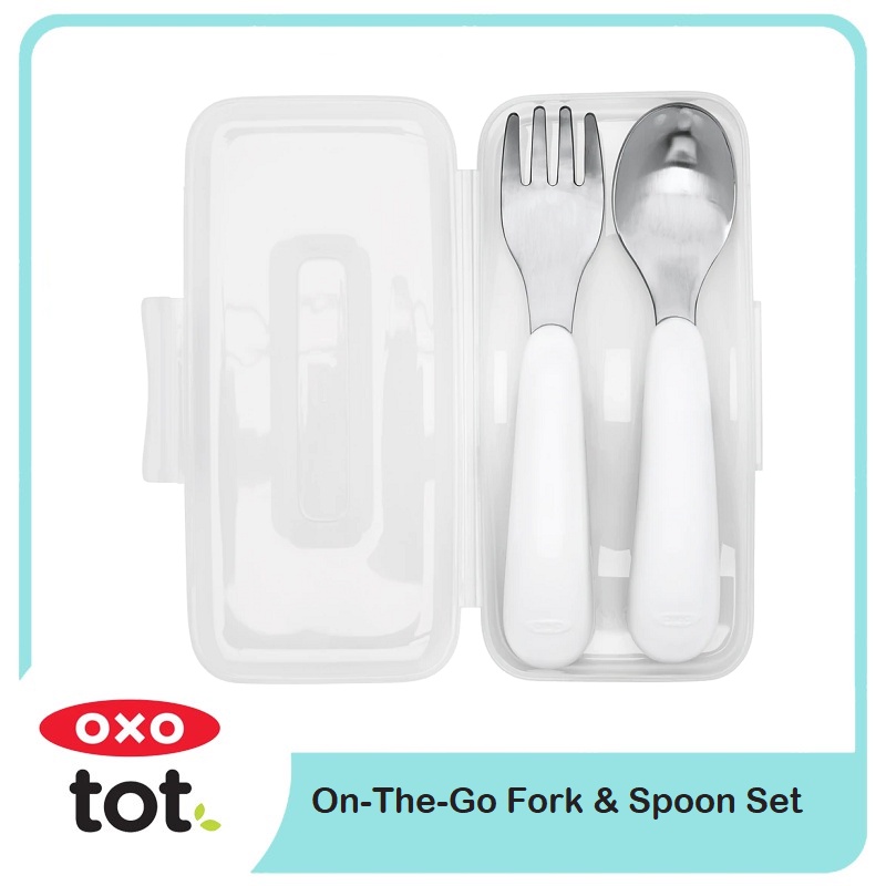 OXO Tot On-The-Go Fork &amp; Spoon Set | Sendok Makan Set