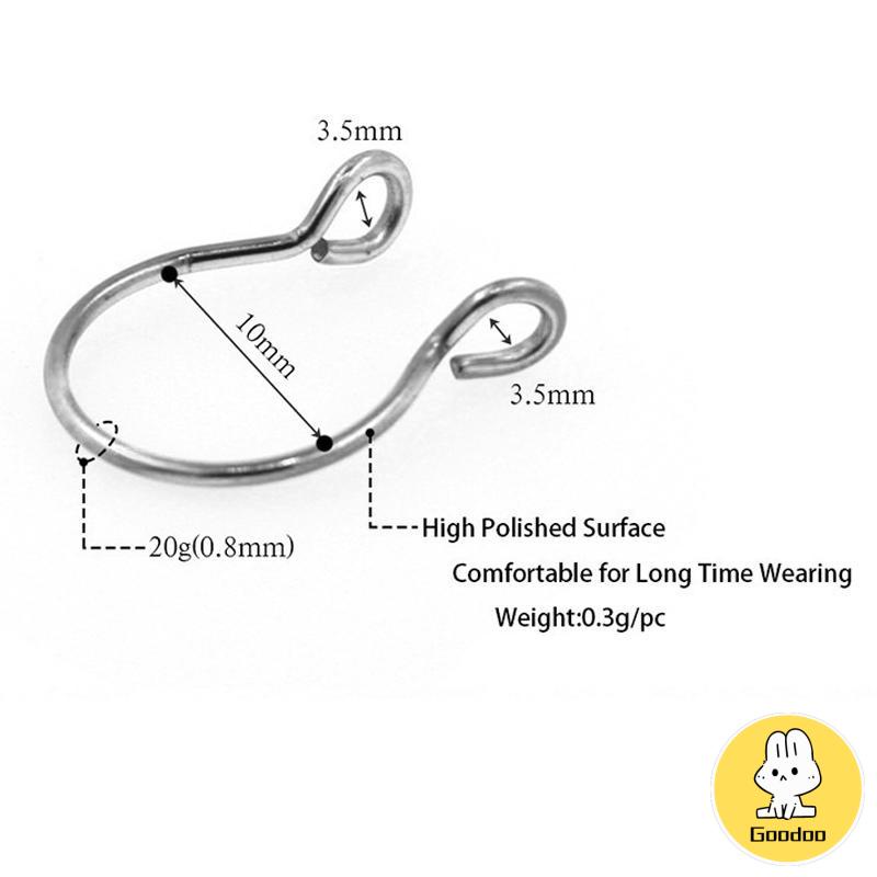 Cincin Hidung Bentuk U Bahan Stainless Steel Untuk Aksesoris -Doo