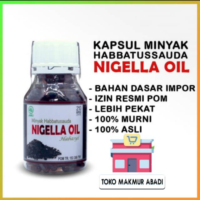 Minyak Habbatussauda Kapsul Nigella Oil 75 &amp; 210 kapsul Habbatussauda Ethopia Jinten Hitam BPOM