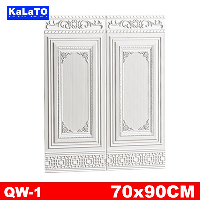 (KaLaTO) Wallpaper 3D FOAM / Wallpaper Dinding 3D Motif Foam Batik Bunga More High Quality / Wallfoam 3D-PUTIH QW-1