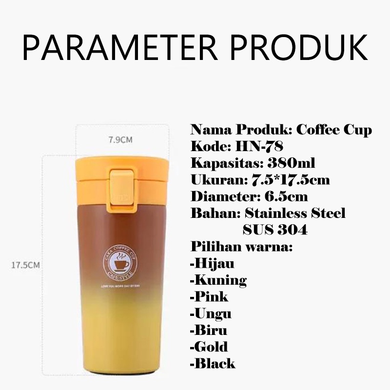 Thermos Coffee Kopi And Tea Cup Termos Mug Stainless Gradasi Tahan Panas/Dingin