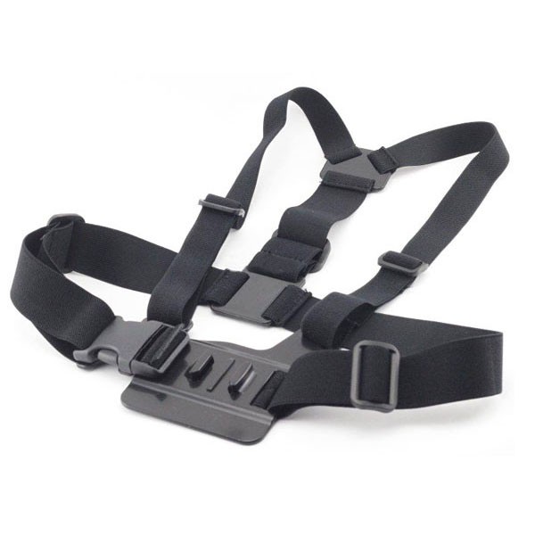 SnowHu Chest Harness Belt Strap with Head Belt for GoPro &amp; Xiaomi Yi - GP59 - Black