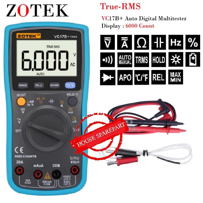 AVOMETER DIGITAL ZOTEK VC17B+ / MULTITESTER DIGITAL ZOTEK VC 17B+