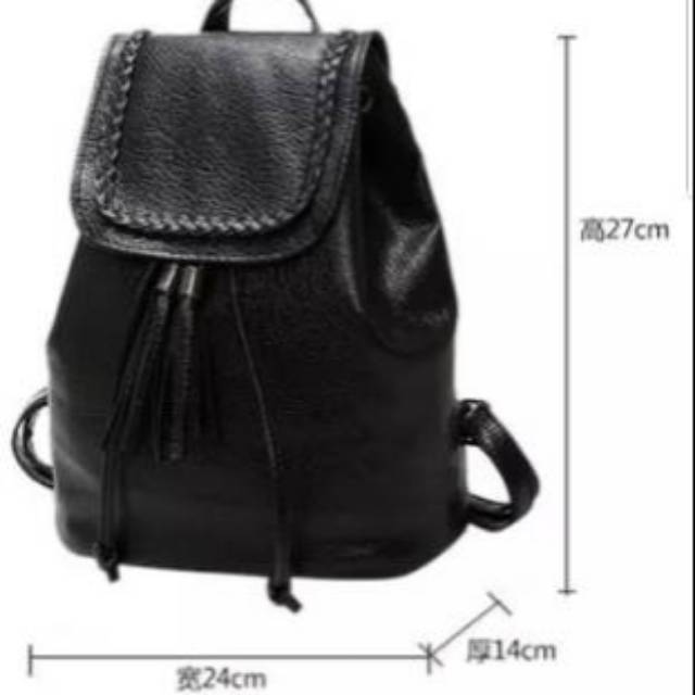 Tas Ransel Kulit Hitam Backpack Import Murah Tas Sekolah Kado Murah Tas Fashion Korea