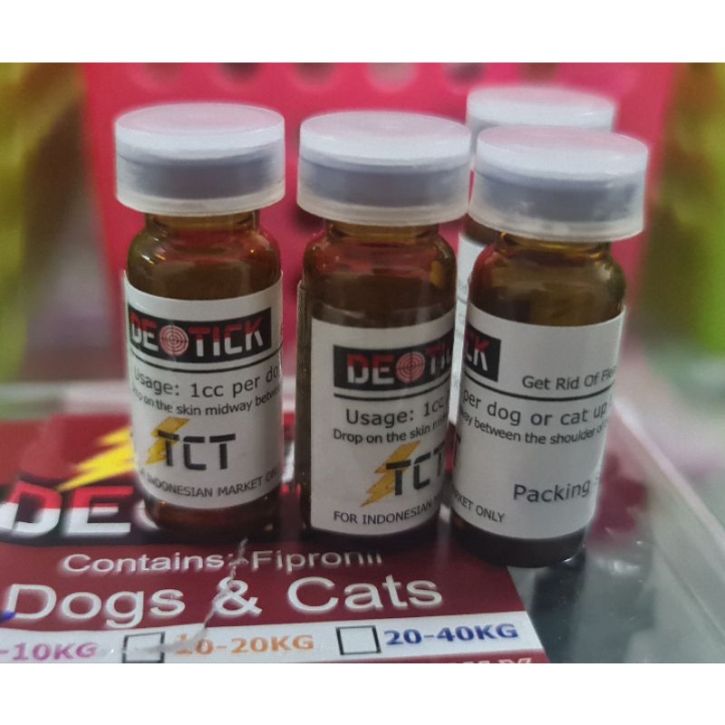 Obat Kutu Tetes Detick 1 mL untuk Hewan 1- 10 kg anjing kucing plus spuit 1 cc