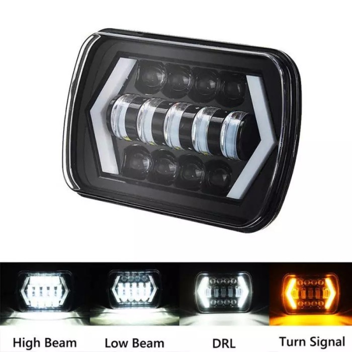 LAMPU LED DAYMAKER KOTAK 7 INCH JEEP FEROZA L300 TAFT (MOBIL / MOTOR)