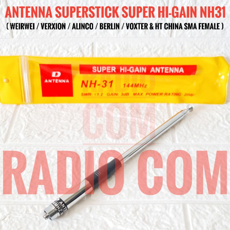 ANTENA SUPERSTICK HT WEIRWEI BAOFENG VOXTER ALINCO CRX1 W10 A10 ANTENA TARIK VHF NH31 SMA FEMALE