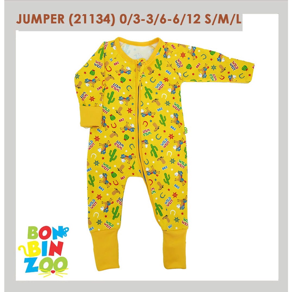 Sleepsuit Resleting Bonbinzoo SNI bahan halus 0-3 3-6 6-12 / S M L piyama bayi