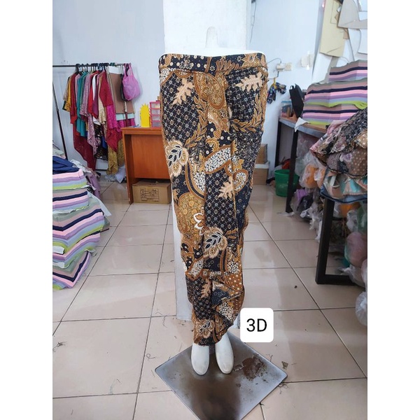 (2/3) Rok batik FOIL EMAS pinggang karet. Langsung pakai. Termurah produksi sendiri. KeroncongBusana-3D