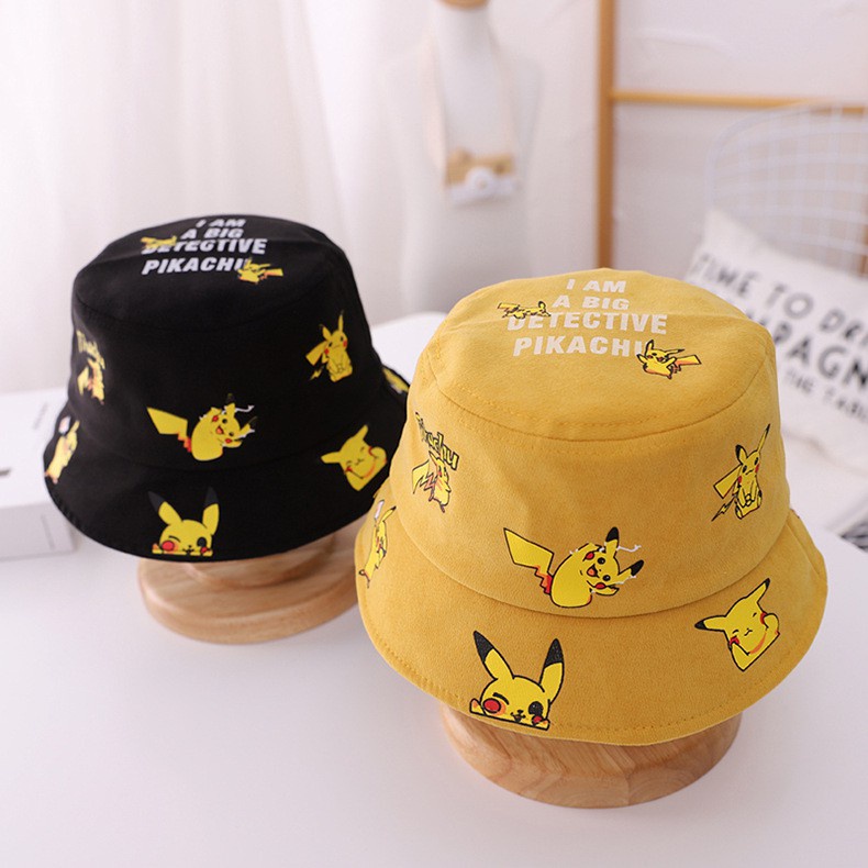 Topi Bucket Motif Pikachu Bahan Corduroy Untuk Anak Laki-Laki Dan Perempuan