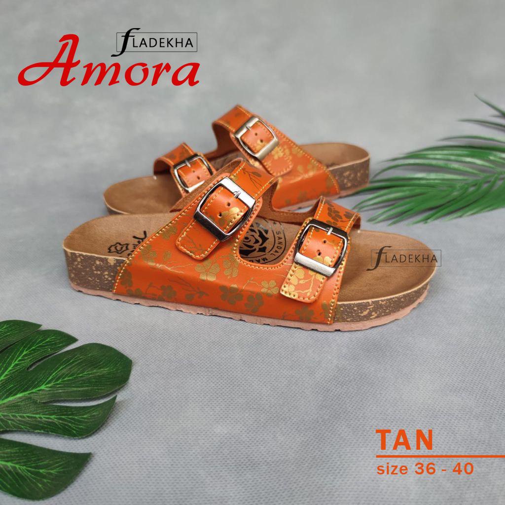 SANDAL WANITA MOTIF TERKINI/ SANDAL REMAJA SLIP ON/ SANDAL CEWEK STRAP 2 CARVIEL AMORA SERIES