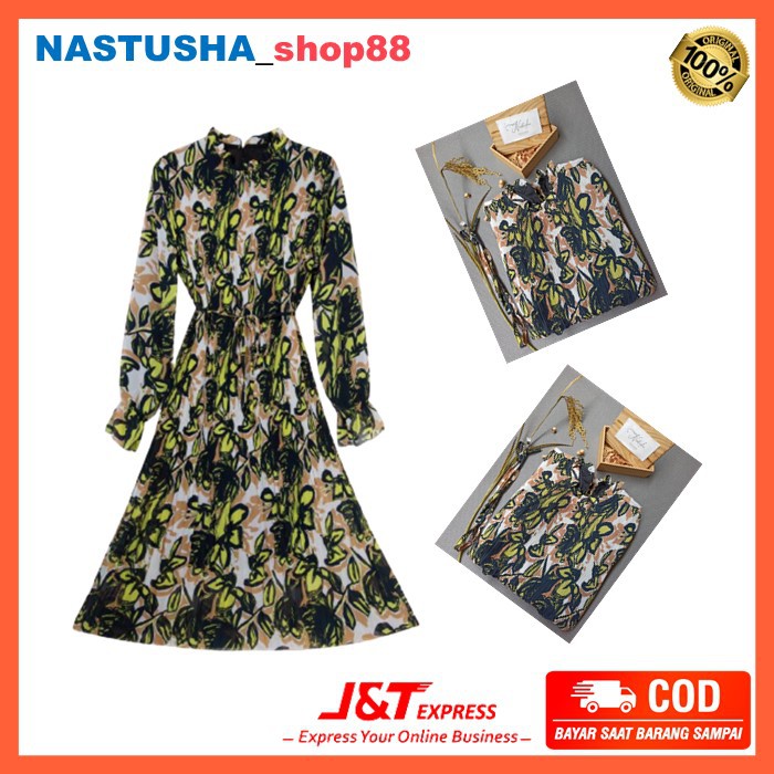 Tunik Plisket Full Furing Zara Look ST'SYR bahan Premium Import Bangkok + Tali