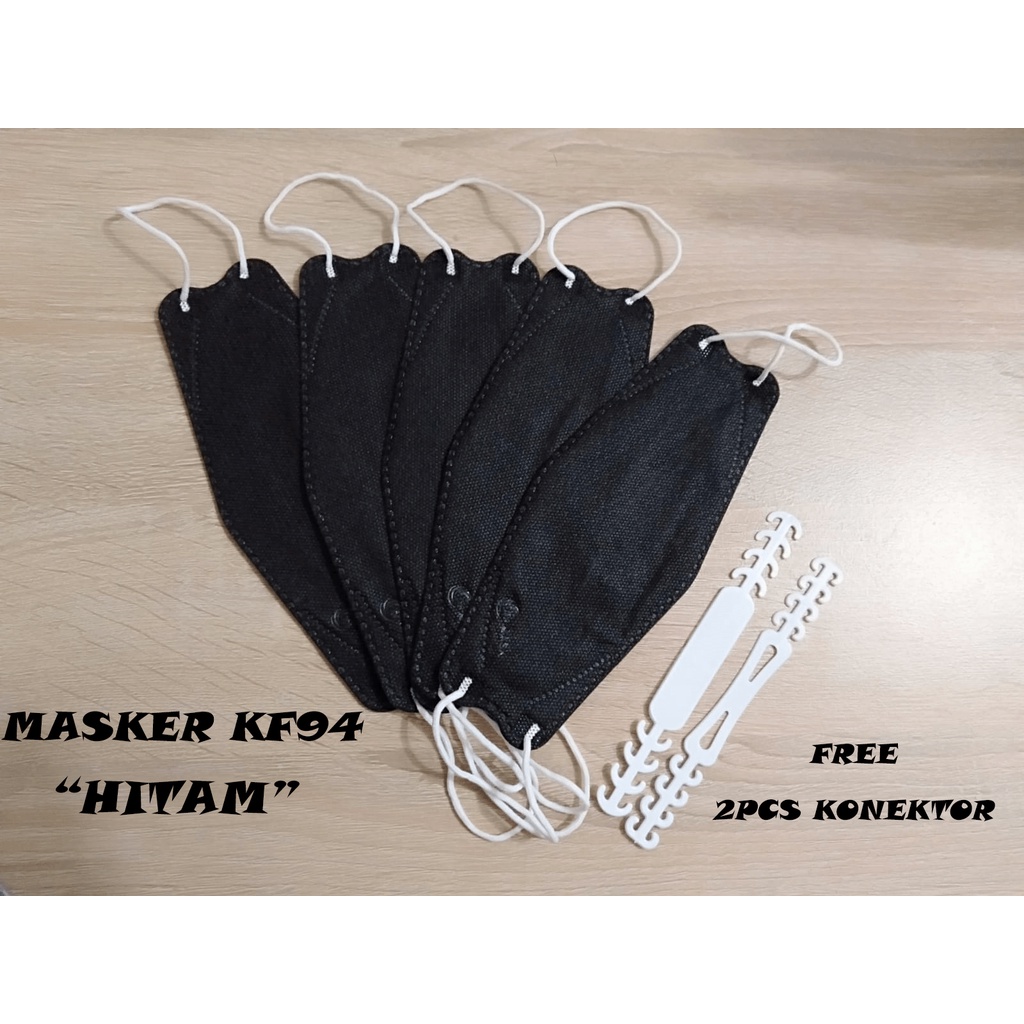 Masker Kf94 Earloop Original Masker KF94 Polos PREMIUM Free Konektor 3ply