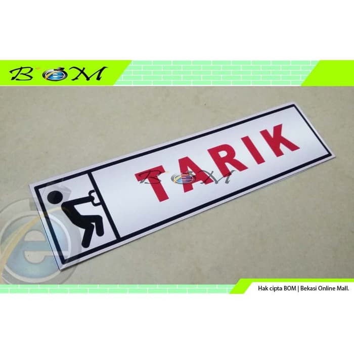 

stiker sticker label pintu tarik pull door horizontal