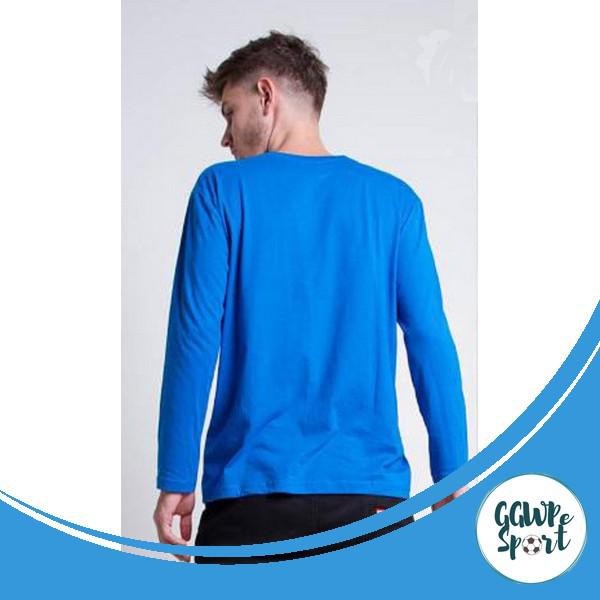 KAOS POLOS LENGAN PANJANG COTTON COMBED 30s KATUN PRIA LONGSLEEVE WARNA BIRU MUDA TURKISH