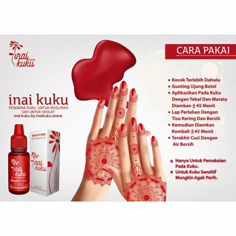 Inai Kuku Original Inai Kuku Store Inai Kuku Muslimah Kutekhenna Henna Kuku Pewarna Kuku Inai Maroon Shopee Indonesia