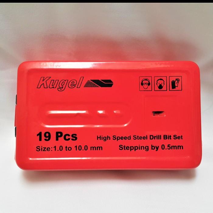 Kugel Drill Bit HSS 19 pcs/set - Kugel Mata Bor Besi HSS 19 pcs/set