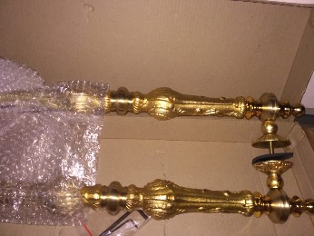 Handle Pintu Tarikan Pintu Gagang Pintu Bahan Kuningan 63cm Motif Gold