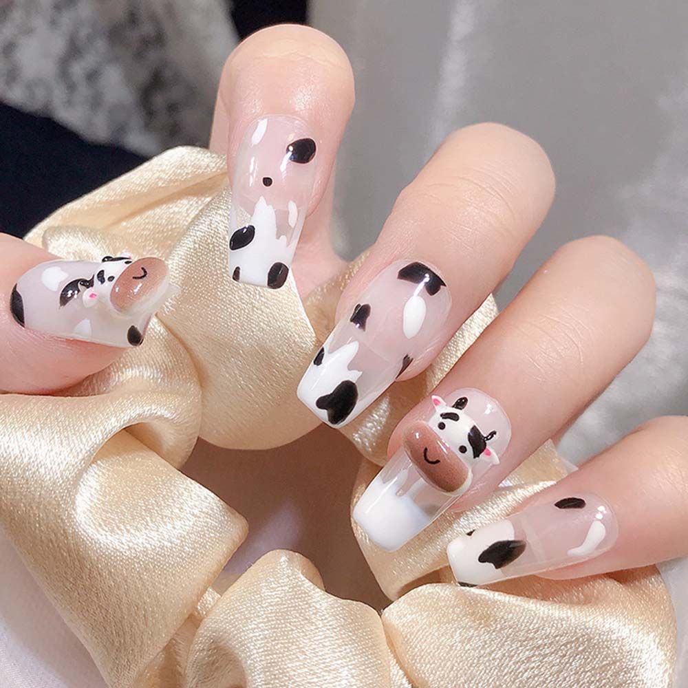 Mxbeauty Ornamen Kartun Sapi Anjing Kucing Bahan Resin Gaya Jepang Untuk Dekorasi Nail Art