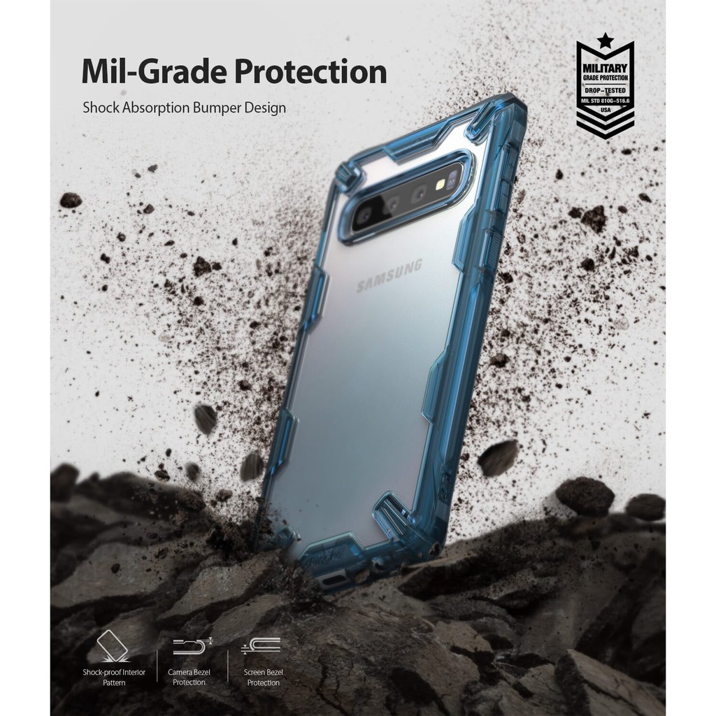 Ringke Casing Samsung Galaxy S10 Fusion X Onyx Softcase Anti Crack Military Transparant Tough Shock