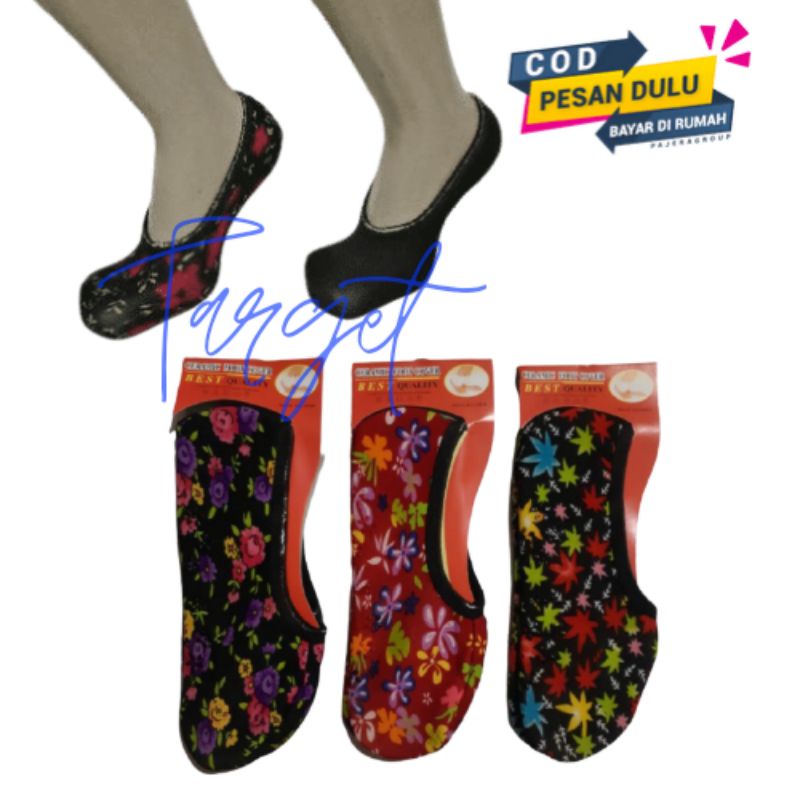 (12 pasang) kaos kaki balet tebal kaos kaki invisible socks wanita dewasa motif dan polos
